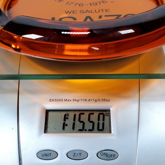 Vtg American Revolution Bicentennial Ashtray Amber Large USA 1776 Patriotic 7.5" - Picture 6 of 6